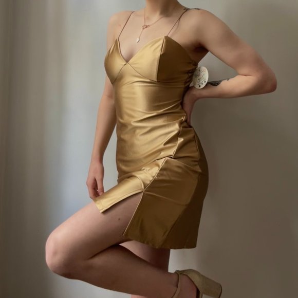 Gold Mini Dress - Picture 2 of 6